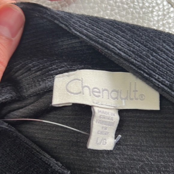 Chenault Black Velvet Crew Puffed Sleeve, size L, NWOT - Picture 4 of 6